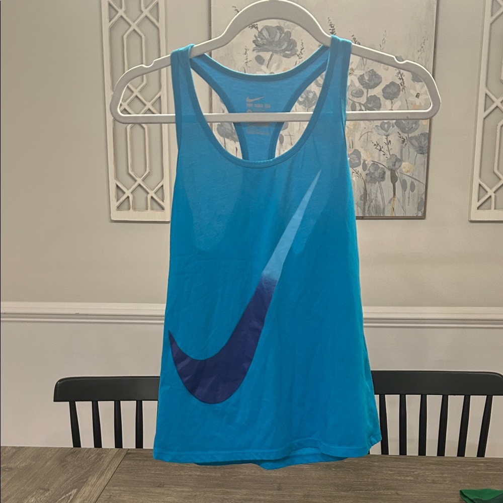 Nike Turquoise Tank with Purple Swoosh